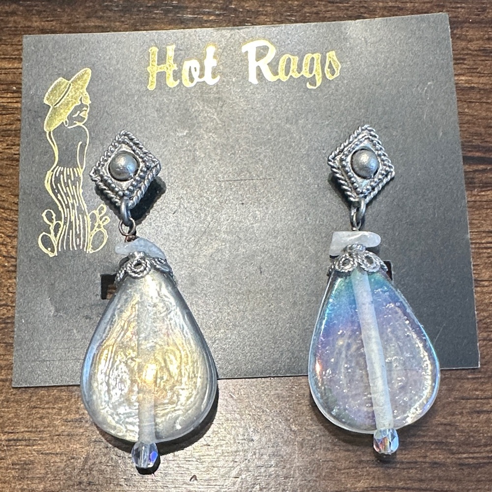 Hot Rags Silver and Gold Teardrop Earrings